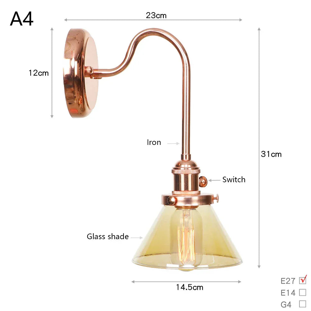 Scandinavian Glass LED Wall Sconce Modern Interior Wall Lamps