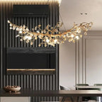 Kapok Flower Glass Crystal Chandelier for Living Room Dining Bedroom