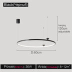Italian Style Annular Pendant Lamp for Living Room, Dining Room, Bedroom