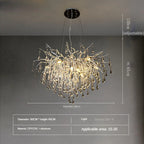 Crystal Water Drop Branch Chandelier: Luxury LED Lighting for Hall, Living Room, or Bar