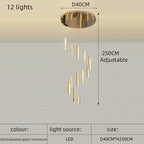 Luxury Crystal LED Chandelier for Modern Living Room and Spiral Staircase