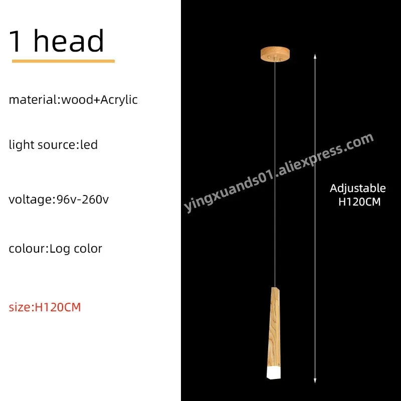 Wooden Chandelier: Modern LED Staircase Hanging Light