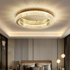 Crystal Circle Chandelier: Modern Nordic LED Ceiling Lamp for Living Room, Bedroom, Study