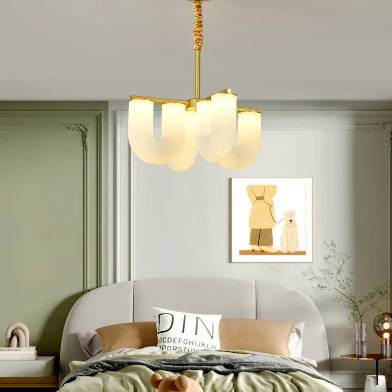 U-Shaped Milk White PE Pendant Lamp for Children's Bedroom and Living Room