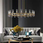 Chrome Glass Chandelier Pendant Lamp LED Lighting Loft Retro Foyer Chandelier