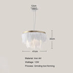Nordic Feather Circle Chandelier for Marriage Bedroom and Home Decor Lighting