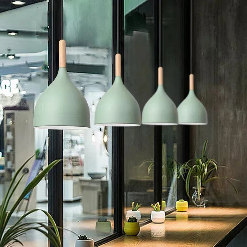 Modern Wood Pendant Light for Home, Kitchen, and Living Room