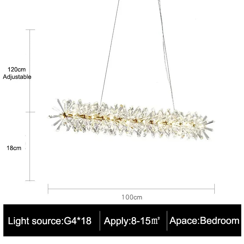 Luxury Crystal Chandelier LED Ceiling Light for Modern Living Room & Bedroom