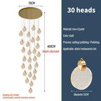 Crystal Spiral Chandelier LED Modern Minimalist Staircase Living Room Light