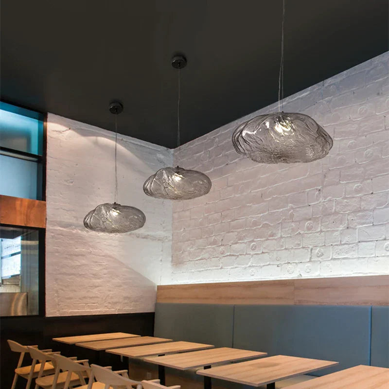 Glass Cloud Chandelier LED Pendant Lamp for Villa Staircase & Hotel
