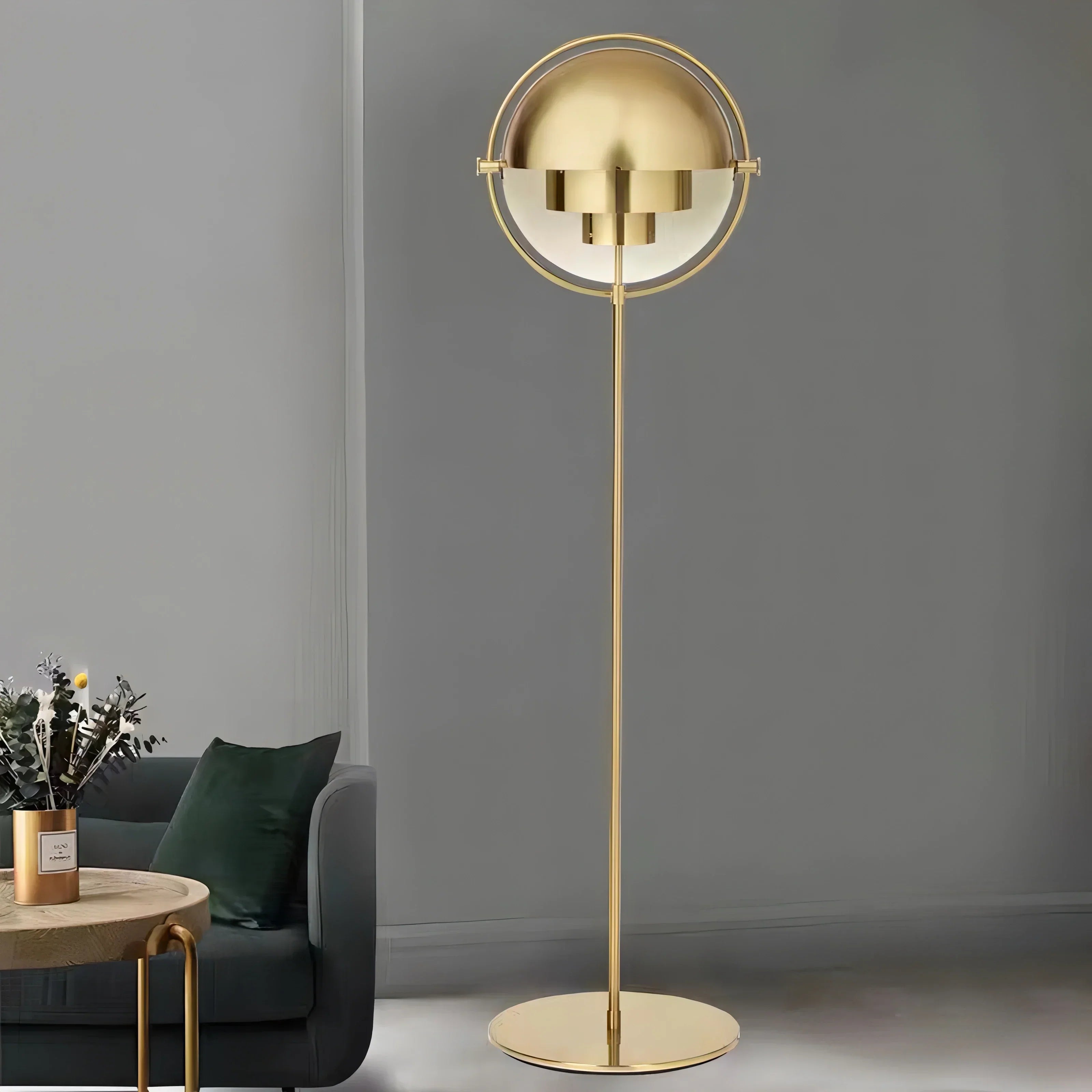 Black Gold Metal Floor Lamp for Modern Living Room and Bedroom Décor