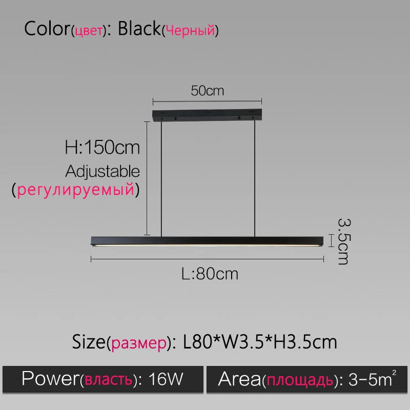 Modern Minimalist LED Pendant Light - Office Dining Room Bar Chandelier