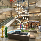 Magnolia Ceramic LED Chandelier for Duplex Living Room and Dining Room