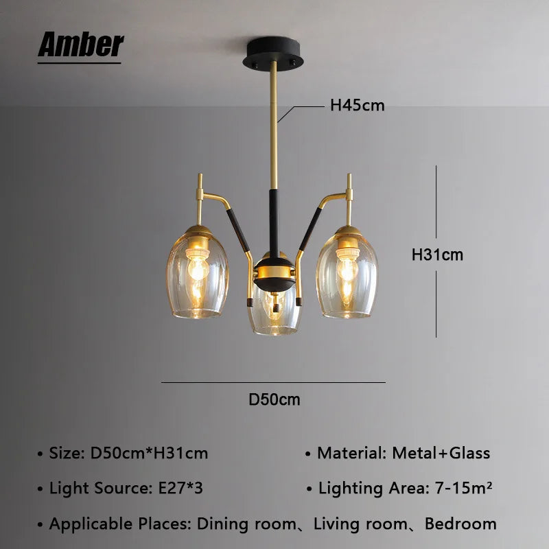 Vintage LED Farmhouse Chandelier Nordic Pendant Lamp for Living Room Hall Bedroom