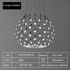 Mesh Ceiling Chandelier: Industrial Living Room Pendant Light for Home Decor