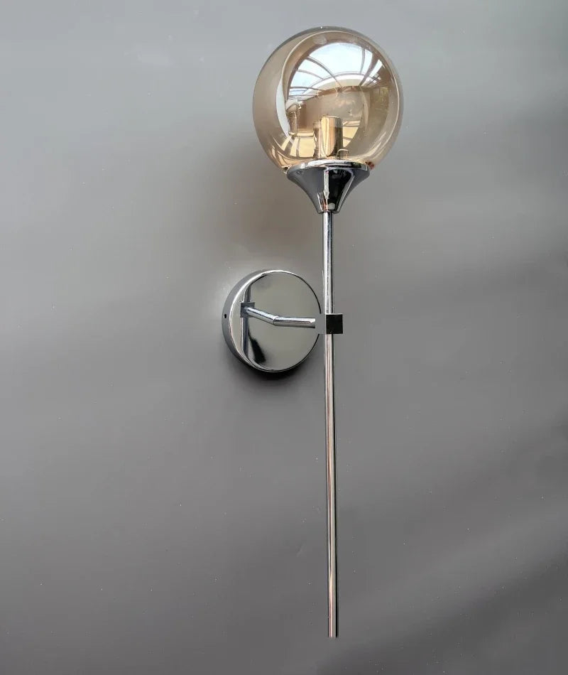 Golden Glass Ball Wall Lamp: Modern Nordic Style Bedside & Living Room Lighting