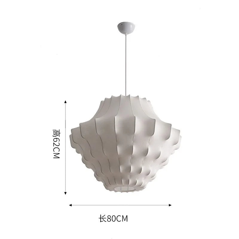 Viscontea Silk Pendant Light: Designer Italian Lamp for Living Room, Bedroom, Kitchen & Dining