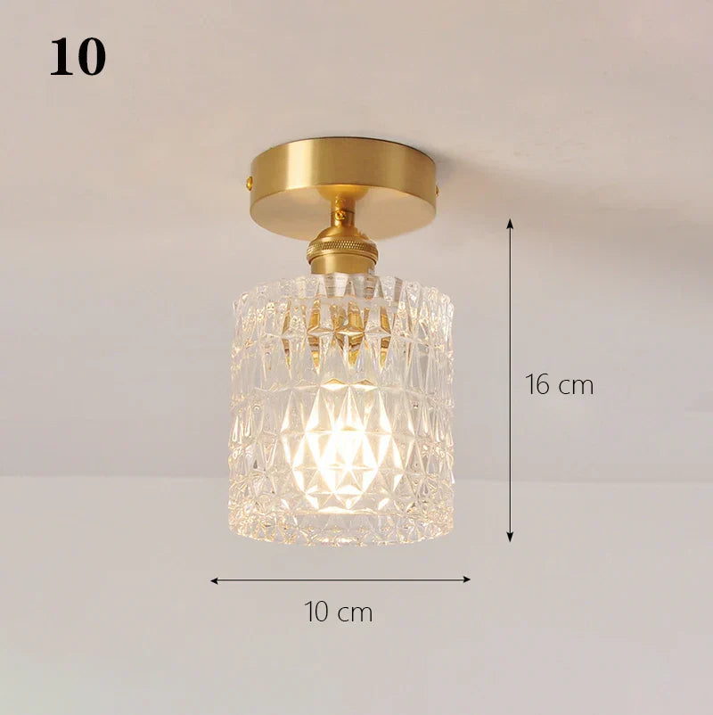 Glass Shade Pendant Ceiling Lamp for Kitchen Aisle Bedroom LED Lights Fixtures