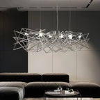 Modern LED Silver Chandelier for Dining Room & Restaurant
