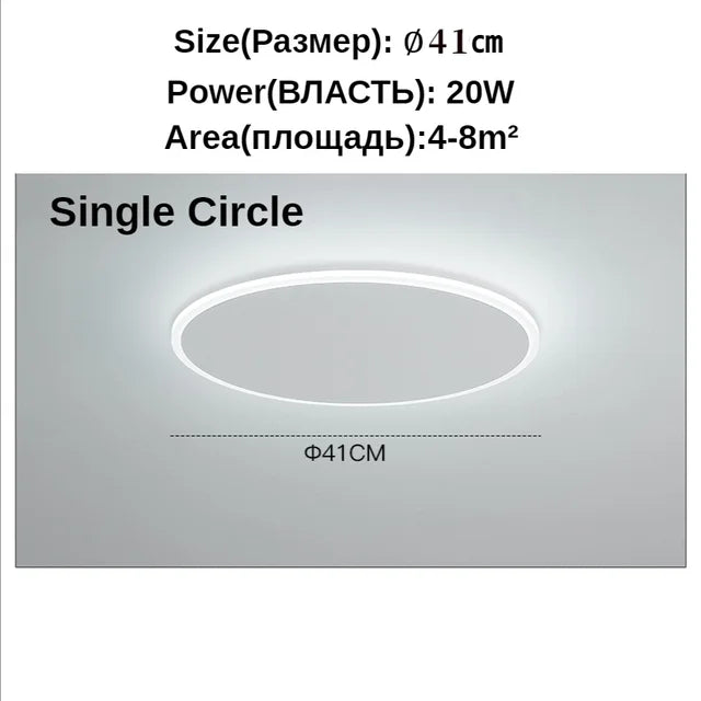 Modern Minimalist Ceiling Light with Remote Control for Living Room Dining Room