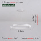 Round Ring LED Chandelier for Dining Room Bedroom Living Room Modern Nordic Decor