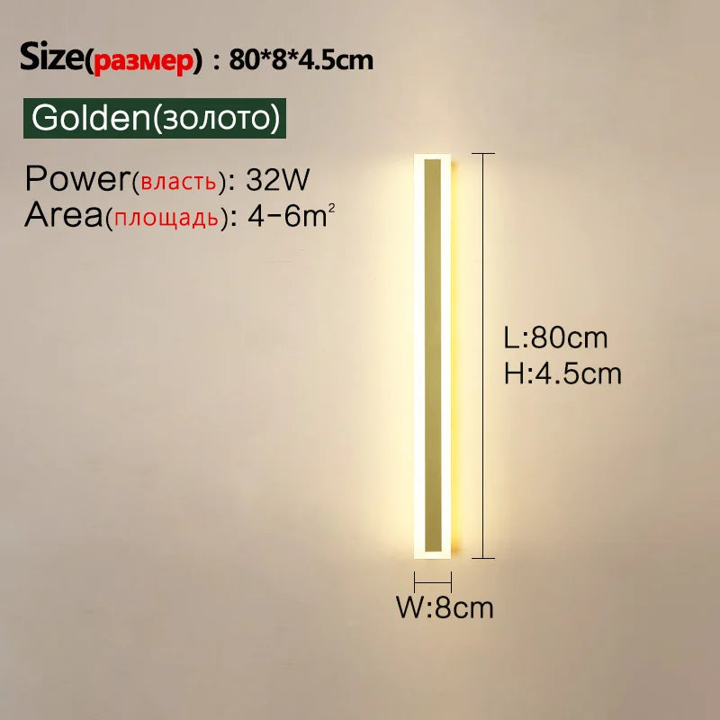 Minimalist Wall Lamp Strip Light for Outdoor Garden Decor