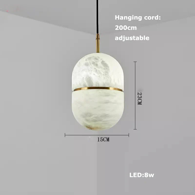 Alabaster Pendant Lights LED Designer Hanging Lamps For Living Room