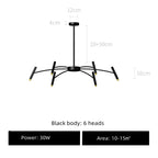 Black Sputnik Chandelier: Nordic Design, Adjustable Lighting for Home Décor