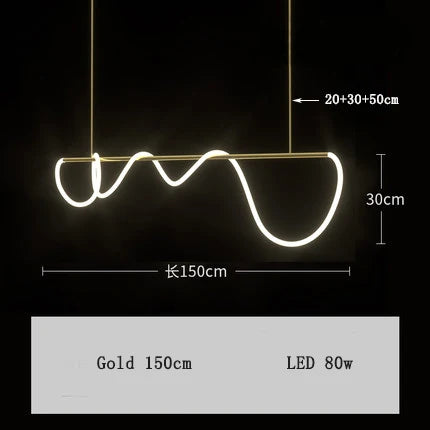 Nordic Light Luxury Chandelier Creative LED Bar for Living Room and Study Desk