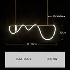 Nordic Light Luxury Chandelier Creative LED Bar for Living Room and Study Desk