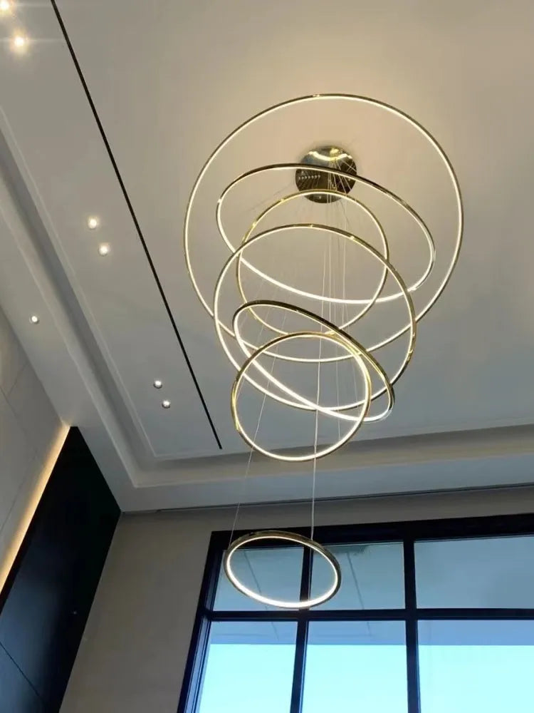 Stainless Steel Ring Pendant Light Modern Minimalist Chandelier
