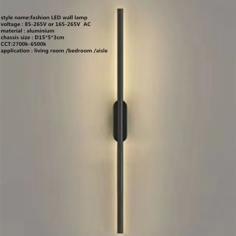 Linear Tube LED Wall Lamp for Modern Interior Decor