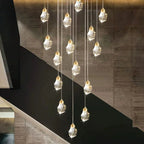 Nordic Crystal Cube Chandelier LED Light for Home Staircase Loft Living Room