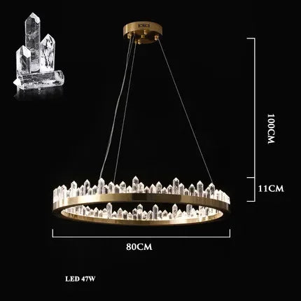 LED Crystal Pendant Chandelier for Living Room Dining Bedroom Hall Decor