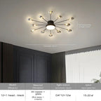 Copper Fireworks LED Ceiling Chandelier for Modern Bedroom and Living Room Decor