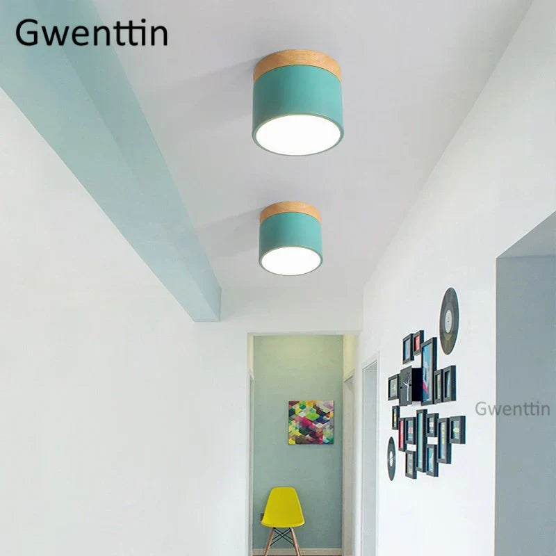Wood Ceiling Light: Modern Nordic Kitchen Living Room LED Spotlight Fixture