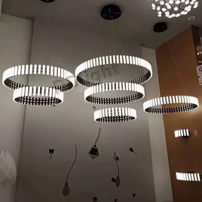 Modern Circle Chandelier: Bright 360° Lighting for Living Room, Kitchen & Bedroom