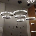 Modern Circle Chandelier: Bright 360° Lighting for Living Room, Kitchen & Bedroom