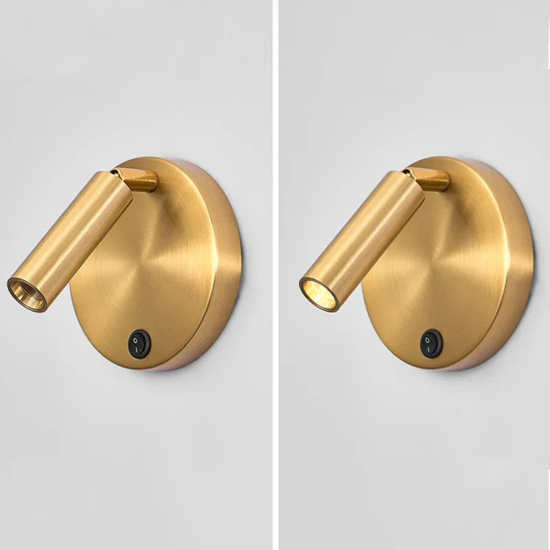 Modern Nordic Wall Lamp Sconce Black Brass Rotating Reading Light 3W