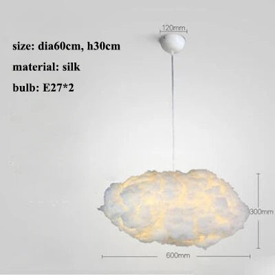 LED Cloud Chandelier: Floating Cotton Cloud Pendant Lamp for Nursery, Living Room, Kids Room