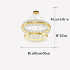 Crystal LED Circle Pendant Chandelier for Living Room Kitchen Decor