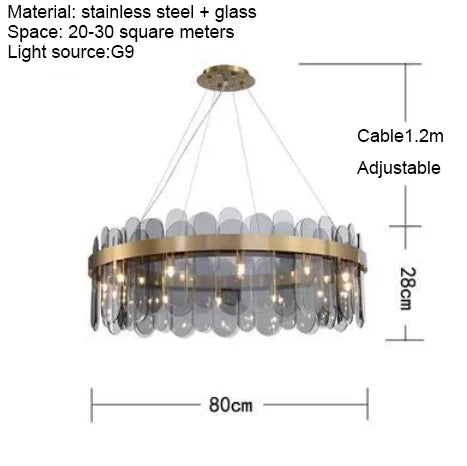 Nordic Glass LED Chandelier for Living Spaces, Hotels, and Restaurants