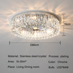 Crystal LED Ceiling Lights: Elegant Lighting Fixture for Living Room Bedroom Kitchen Decor