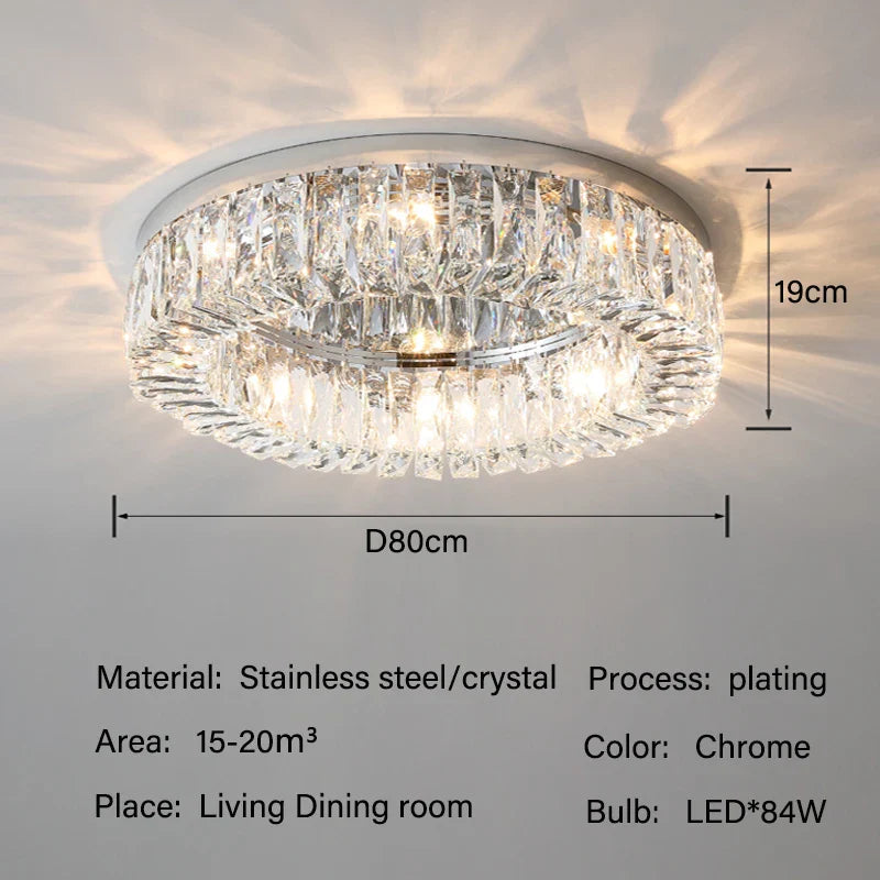 Crystal LED Ceiling Lights: Elegant Lighting Fixture for Living Room Bedroom Kitchen Decor