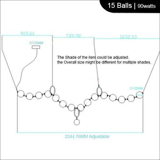 Glass Ball Chandelier: Modern LED Dining Table Lighting for Living Room, Bedroom, Villa.