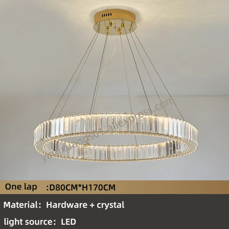 Crystal Chandelier: Modern Luxury Golden Lighting for Villa, Duplex Hall
