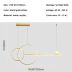 Metal Line Pendant Light Fixture for Modern Minimalist Dining Room and Kitchen