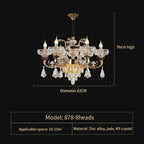 Jade Crystal Chandelier: Elegant European Living Room Lamp
