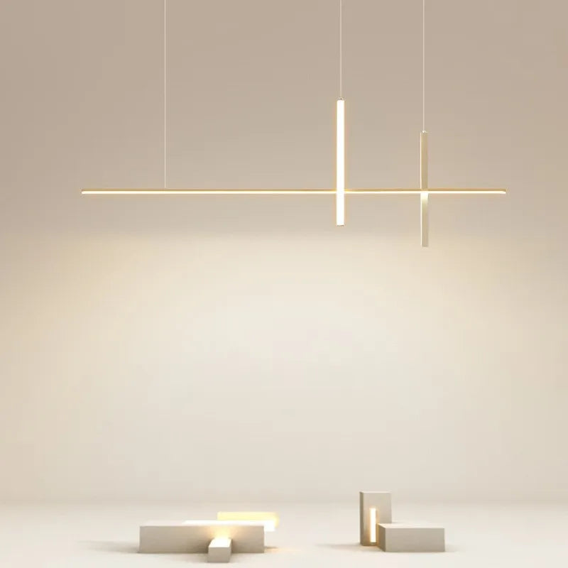 Minimalist Dimmable Black LED Chandelier for Dining Room Kitchen Bar - Modern Pendant Light