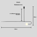 Black & Gold Minimalist Iron Chandelier - Modern Nordic Design Lighting